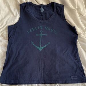 Life is Good Navy Tank Top XL